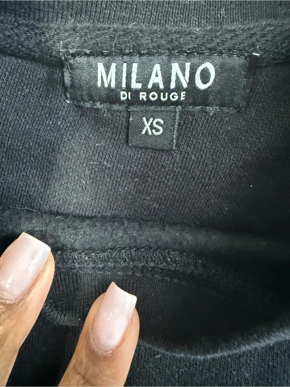 Milano Di Rouge Black Crewneck Sweatshirt with White Logo
